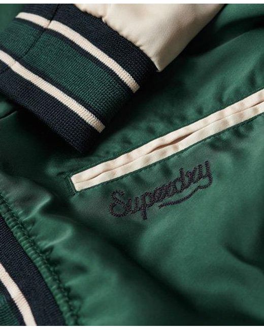 Superdry Green Fully Lined Embroidered Sukajan Bomber Jacket