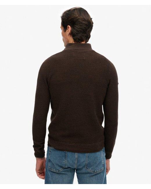 Superdry Black & Co Cotton Texture Half-zip Jumper for men