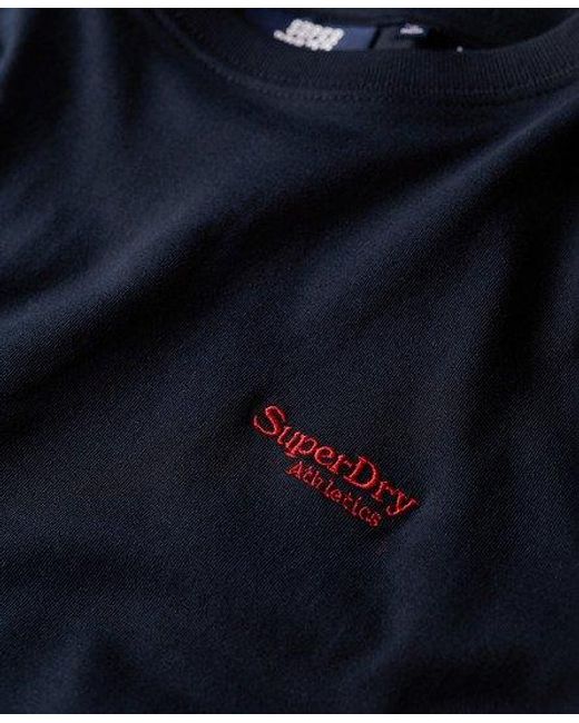 Superdry Blue Classic Essential Logo Retro Stripe Long Sleeve Top for men