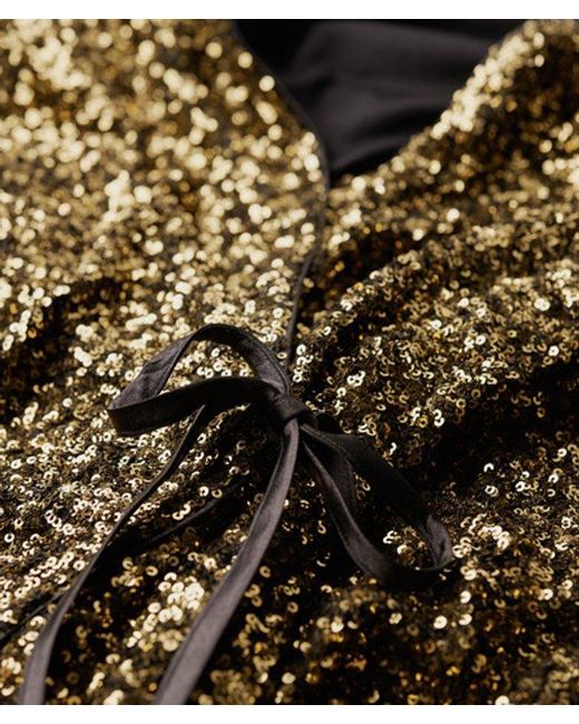 Superdry Brown & Co Sequin Wrap Mini Dress