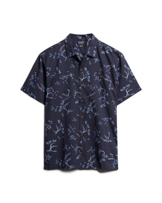 Superdry Blue & Co Short Sleeve Beach Shirt for men