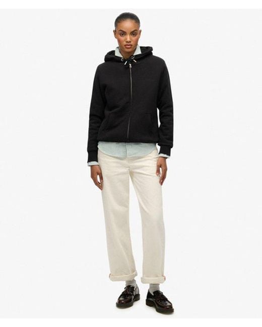 Superdry Black & Co Borg Lined Zip Hoodie