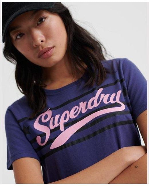 Superdry Blue California Script Star T-Shirt Cobalt