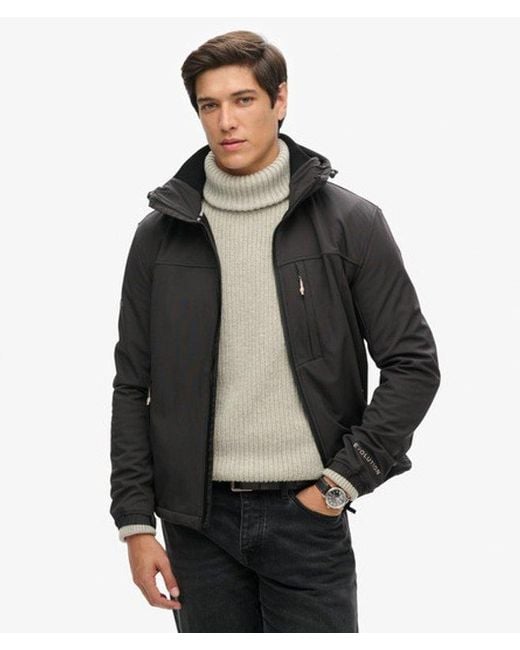 Superdry Black Classic Hooded Ripstop Trekker Jacket for men