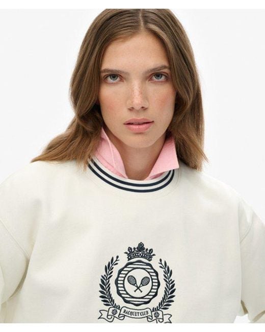 Superdry White & Co Country Club Loose Crew Sweatshirt