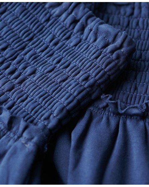 Superdry Blue Tiered Jersey Mini Skirt