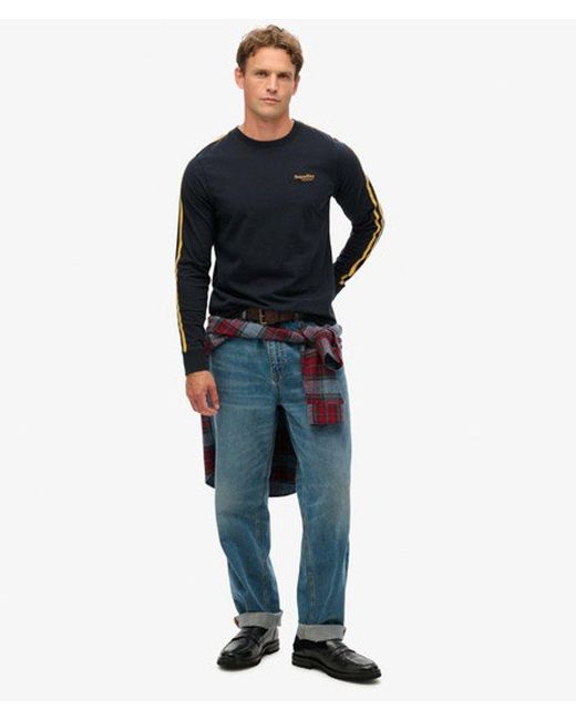 Superdry Blue & Co Essential Logo Retro Long Sleeve Top for men