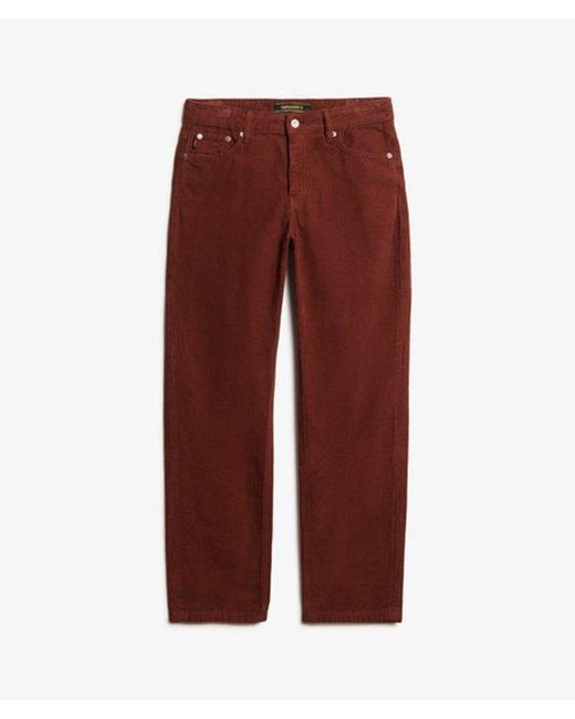 Superdry White Straight Leg Cord Pants Size: 26/32