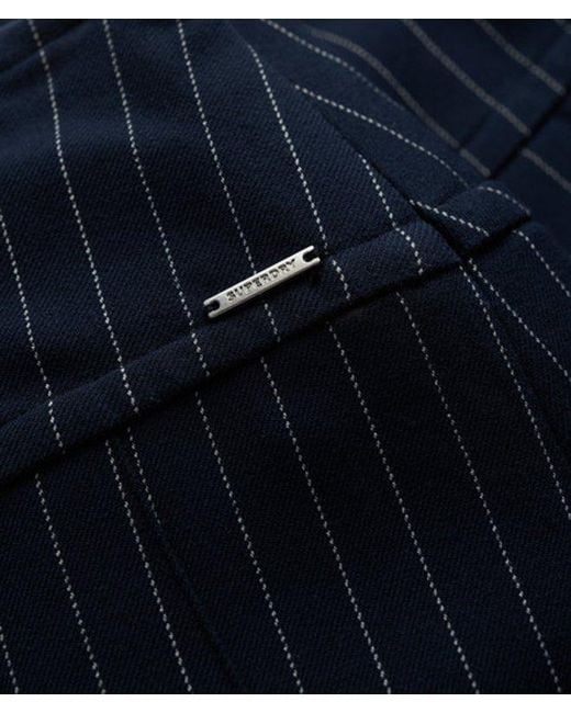 Superdry Blue & Co Pinstripe Pleat Mini Skirt