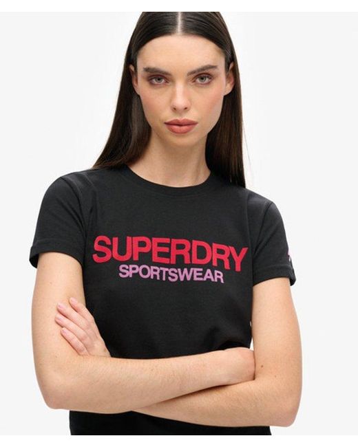 Superdry Black & Co Sportswear Logo Fitted T-shirt