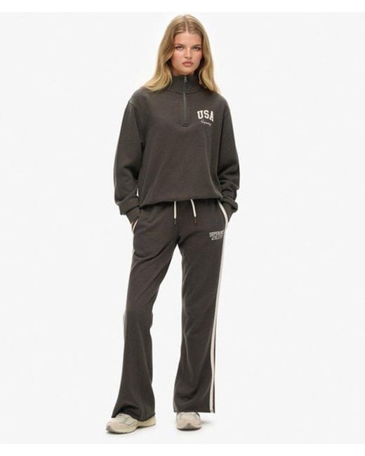 Superdry Gray Athletic Stripe Flare joggers