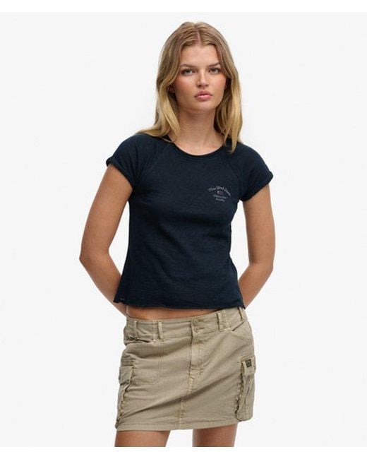 Superdry Blue & Co Athletic Essentials Slub Graphic T-shirt