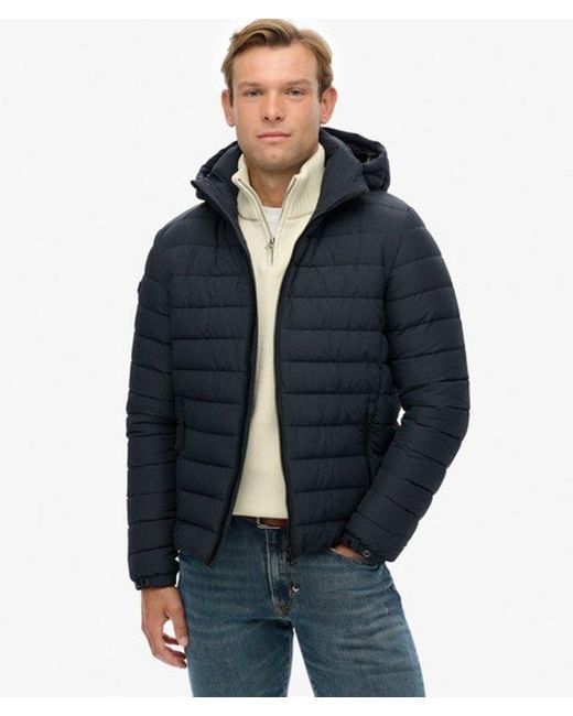 Superdry Blue Hooded Fuji Padded Jacket for men