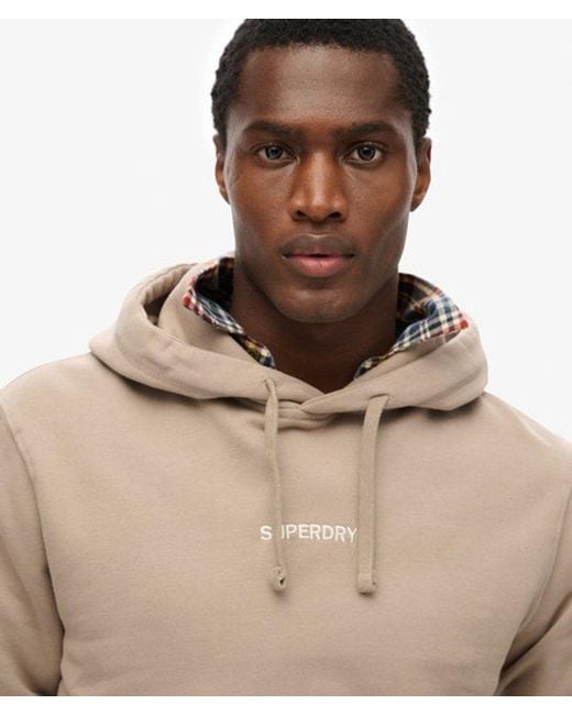 Superdry Natural & Co Micro Logo Graphic Loose Hoodie for men