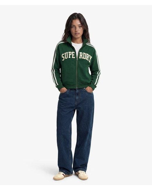 Superdry Green & Co Athletic Essentials Applique Loose Zip Track Top