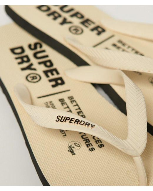 Superdry Metallic Studios Flip Flops Cream for men