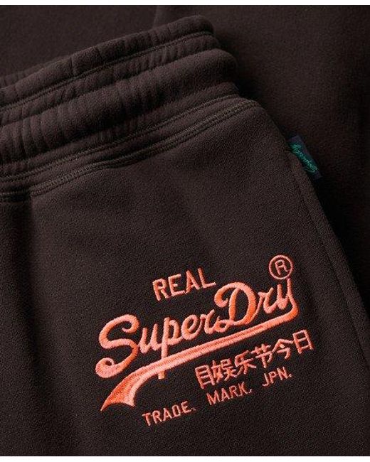 Superdry Black Neon Vintage Logo Low Rise Flare joggers