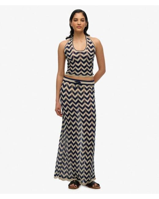 Superdry White & Co Zigzag Knit Column Maxi Skirt