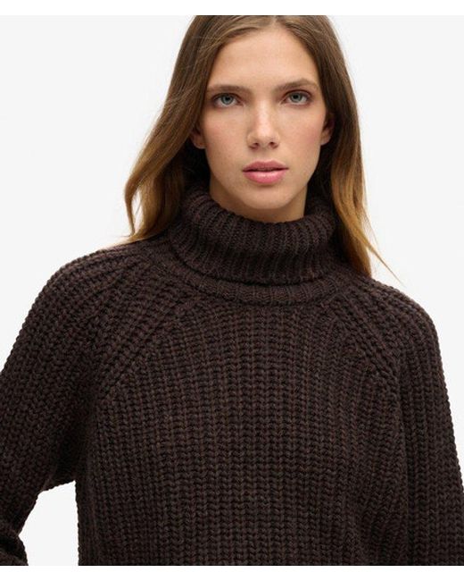 Superdry Black & Co Slouchy Stitch Roll Neck Knit