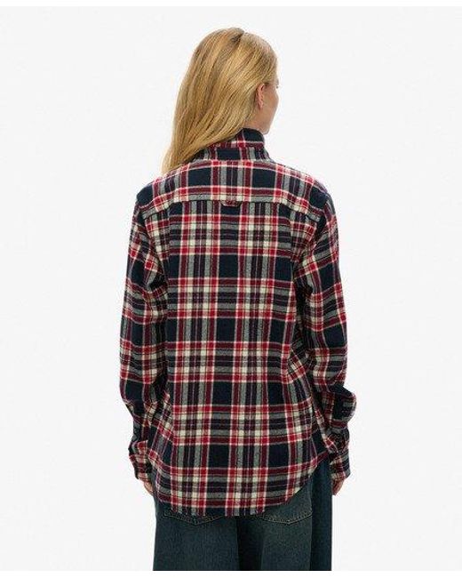 Femme Chemise De Bûcheron Overtaille En Coton À Manches Longues Taille Superdry en coloris Red