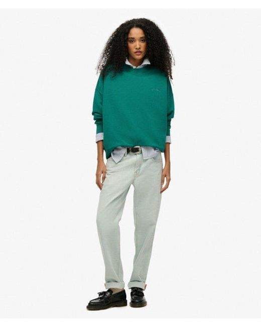 Superdry Green & Co Essential Logo Oversized Crew Sweatshirt