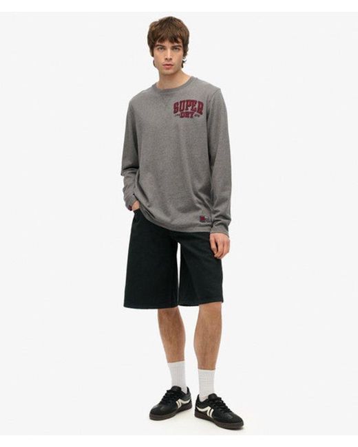 Superdry Gray & Co Vintage Athletic Chest Long Sleeve Top for men