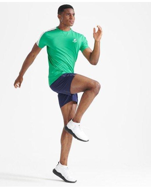 Superdry Green Sport Run Short Sleeve T-Shirt Drop Kick for men