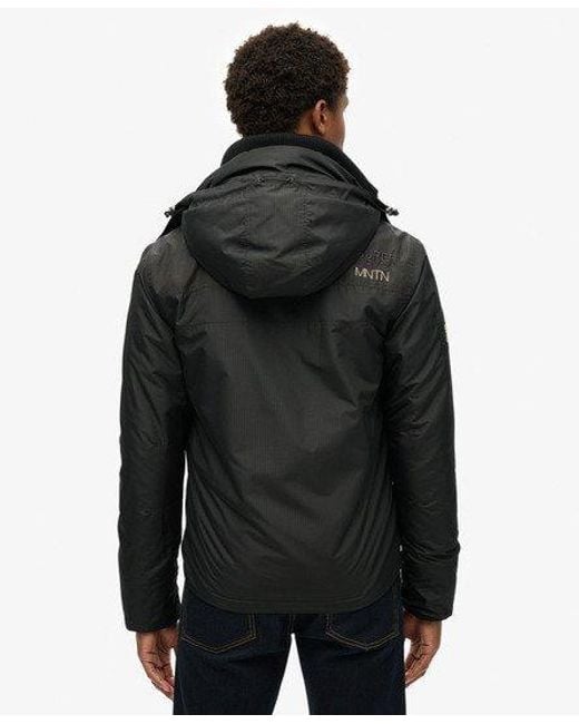 Superdry Black Hooded Mountain Sd Windbreaker Jacket for men