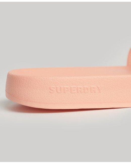 Superdry Vegan Core Badslippers in het Pink