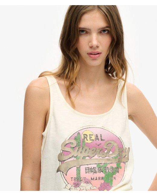 Superdry White & Co Vintage Logo Narrative Vest Top