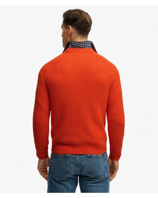 Superdry Red & Co Chunky Raglan Jumper for men