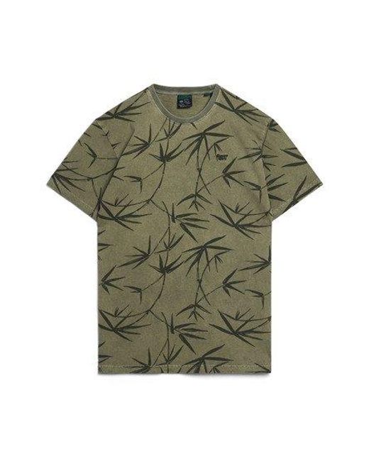 Superdry Green Vintage Overdye Printed T-shirt for men