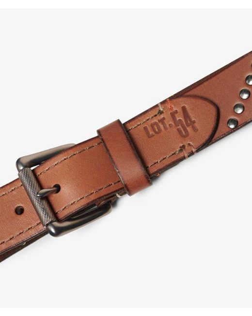 Superdry Brown & Co Branded Buckle Goods Belt for men