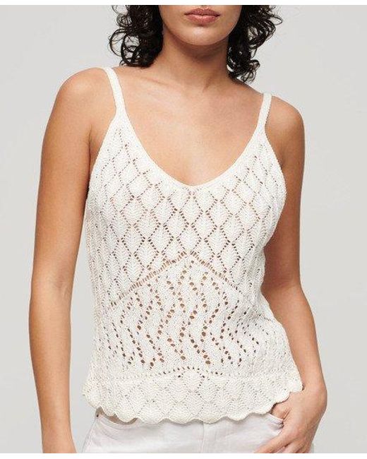 Superdry White Crochet Cami Top