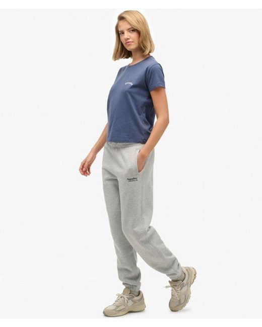 Superdry Blue Essential Logo Cuffed Joggers