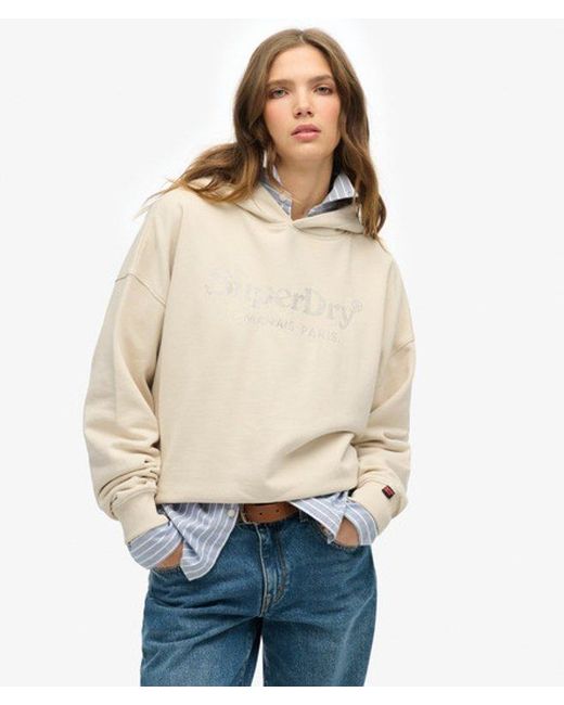 Superdry Natural Venue Metallic Relaxed Hoodie