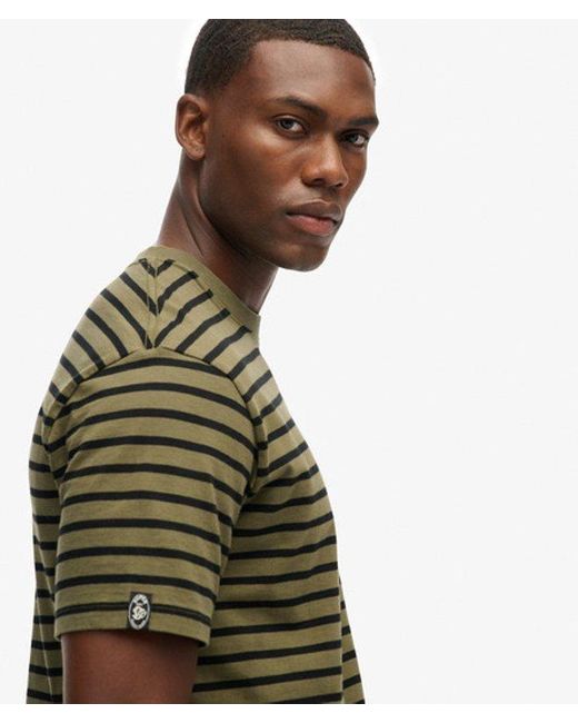 Superdry Green The Merchant Store- Stripe T-Shirt for men