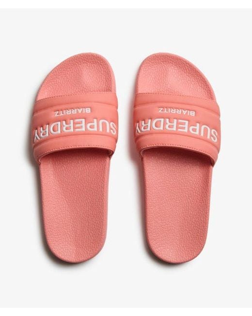 Superdry Pink & Co Destination Pool Sliders