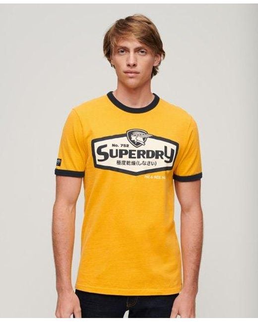 Superdry Core Logo American Classic T-shirt Met Contrasterende Biezen in het Orange voor heren