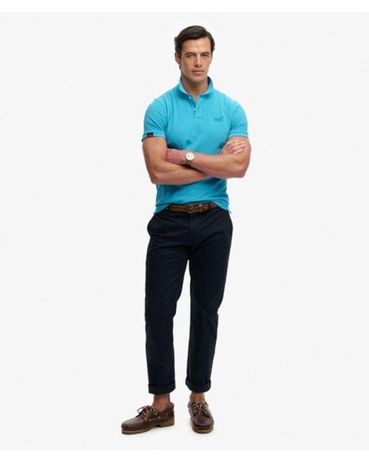 Superdry Blue Vintage Destroy Polo Shirt - Size: L for men