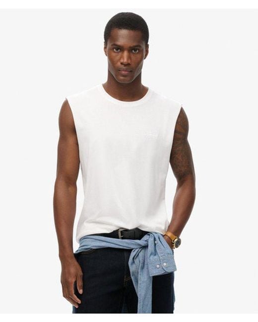 Superdry White & Co Classic Organic Cotton Essential Logo Tank Top for men