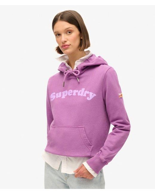 Superdry Purple & Co Cooper Tonal Logo Hoodie
