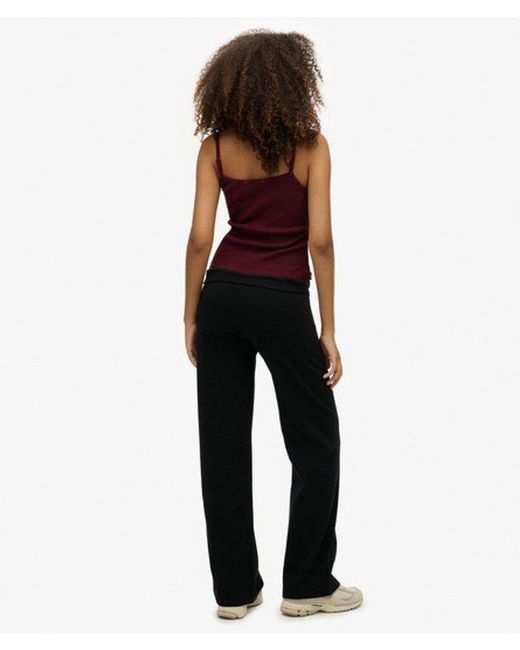 Superdry Black Athletic Essentials Fold Over Joggers