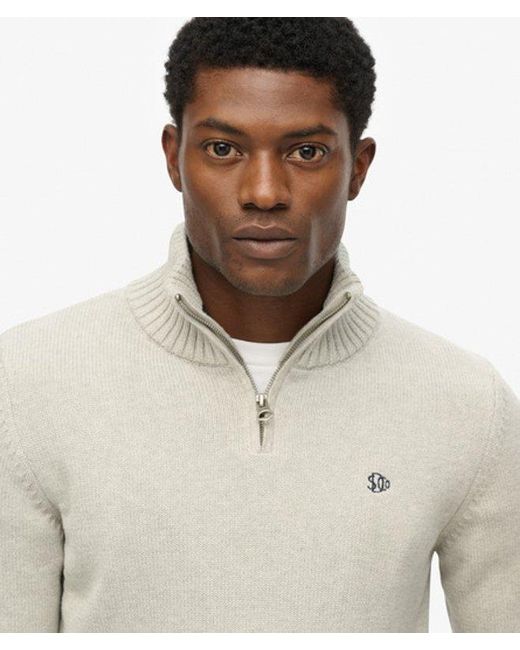 Superdry Gray & Co Cotton Half Zip Knit Jumper for men