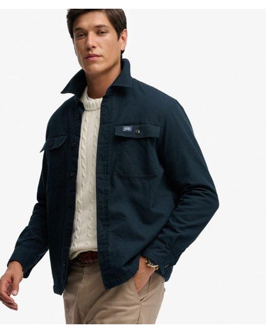 Superdry Blue & Co Vintage Borg Lined Miller Overshirt for men