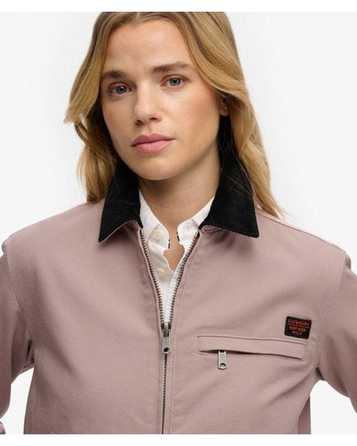 Superdry Pink & Co Cord Collar Ranch Jacket