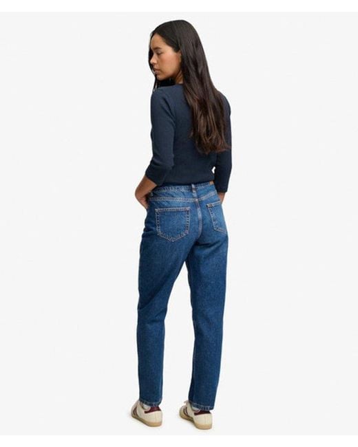Superdry Blue & Co Organic Cotton Mid Rise Straight Jeans