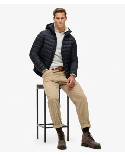 Superdry Blue & Co Fully Lined Hooded Fuji Sport Padded Jacket for men