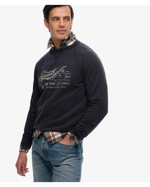 Superdry Blue & Co The Merchant Store - Vintage Print Sweatshirt for men