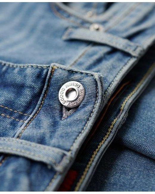 Superdry Vintage Skinny Jeans Van Biologisch Katoen Met Middelhoge Taille in het Blue